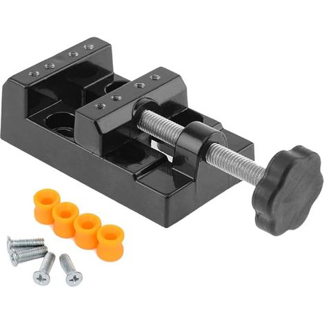 Mini-schraubstock, Universal-werkbankschraubstock, Werkbankschraubstock, Aluminiumschraubstock, Bohrschraubstock, Heimwerker-befestigungswerkzeug, Gravur, Schmuckreparatur, Walnussholz-tisch