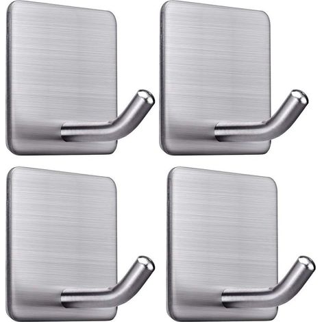 Klebehaken, Wandhaken Für Badezimmer, Handtuchhalter Aus Edelstahl Sus304, Wasser- Und Ölbeständige Türhaken Für Küche, Wohnzimmer Und Büro, 4 Stück