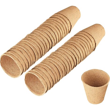 100 Stück 6 Cm Große, Biologisch Abbaubare Anzuchttöpfe, Kleine Pflanztöpfe, Abbaubare Umtopftöpfe Für Garten, Gemüsebeet, Gewächshaus