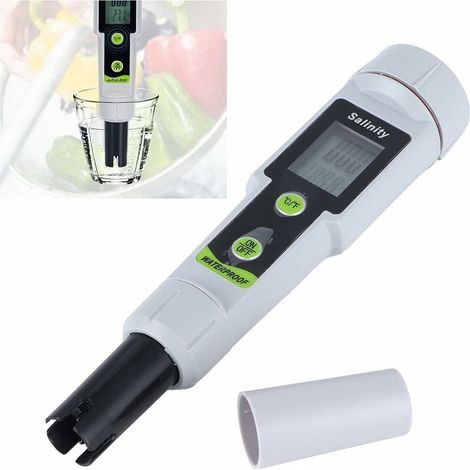 Salzgehaltsmessgerät, 2-in-1 Digitales Ph-meter Und Tds-wasserqualitätsmessgerät Für Temperatur, Salzgehalt, Meerwasser, Salzwasser, Schwimmbäder, Angeln, Aquarien