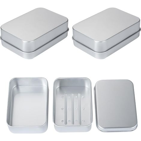 3er-pack Seifenschalen Aus Aluminium, Seifenschale Aus Aluminium Mit Abtropfschale, Reiseseifenschale Zur Aufbewahrung Von Seife Zu Hause Und Unterwegs, Wasserdicht Und Hitzebeständig
