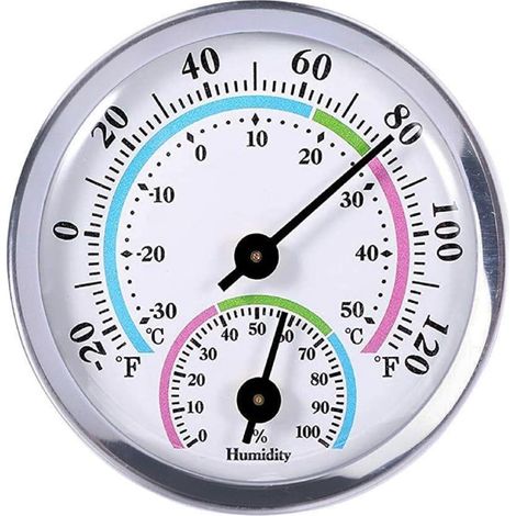 Analoges 2-in-1-thermometer Und Hygrometer, 5,7 Cm Mini-thermometer, Innenthermometer Und Hygrometer, Feuchtigkeitsmesser Für Gewächshaus, Zuhause Und Büro