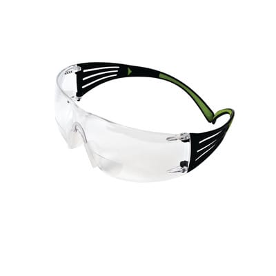 3M Schutzbrille Reader SecureFit-SF400 EN166 Bügel schw. grün,Scheiben klar +1,50