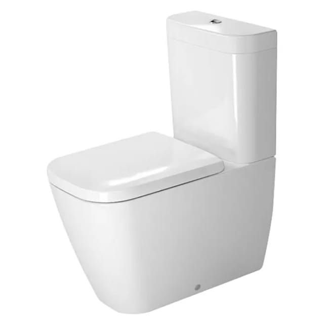 Duravit Stand-WC-Kombi, Tiefspüler Happy D.2 36,5x63cm, 4,5 l, Abg. waag./skr., weiß