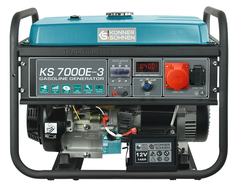 Könner&söhnen - Ks7000e-3 Stromerzeuger Generator Benzin Notstromaggregat 5500watt Mit E-start