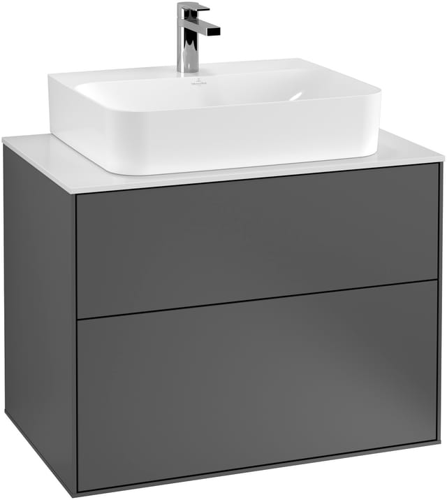 V&B Waschtischunterschrank Wandbeleuchtung Finion 80x60,3x50,1cm, Abd.-Pl. bla m, wal ven