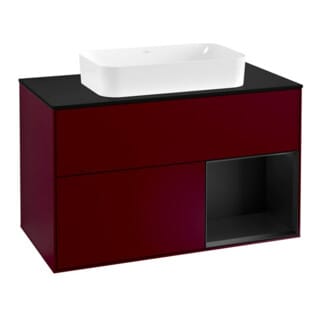 V&B Waschtischunterschrank Abdeckplatte bla m Finion 100x60,3cm, Reg re bla m Lac, Peony Matt