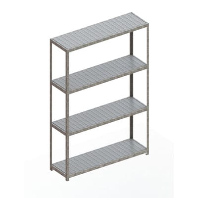 Meta Weitspannregal Speed Rack 2970 x 2000 x 600 mm verzinkt + 4 Fachebenen + Stahlpaneelen