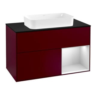 V&B Waschtischunterschrank Abdeckplatte bla m Finion 100x60,3cm, Reg re wh. m Lac, Peony Matt