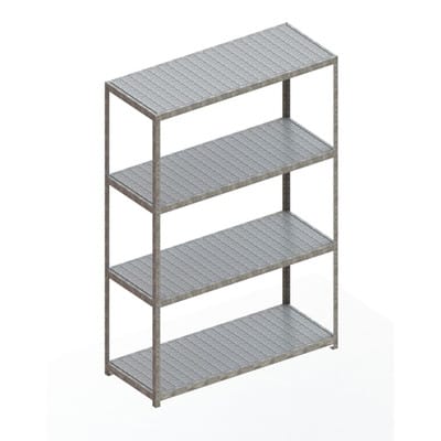 Meta Weitspannregal Speed Rack 2970 x 2000 x 800 mm verzinkt + 4 Fachebenen + Stahlpaneelen