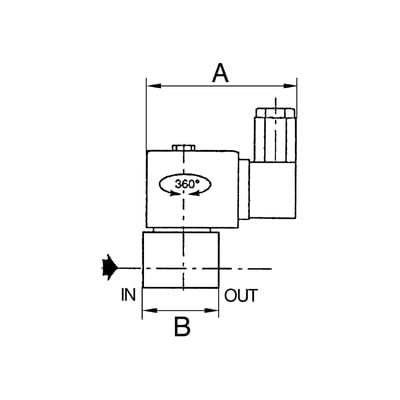 Riegler 2/2-Wege-MV., MS, NC, zwangsg., 24 V DC, Rp 1, FKM, PN 0-6 bar