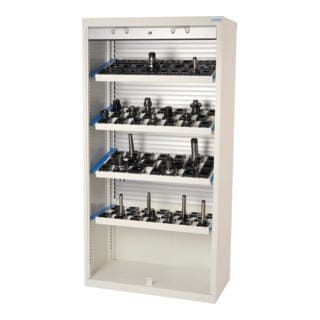 Bedrunka+Hirth CNC-Rollladenschrank T500 R 36-16 Kunststoffrollladen 3x CNC-Werkzeugaufnahmerahmen geneigt 1x gerade