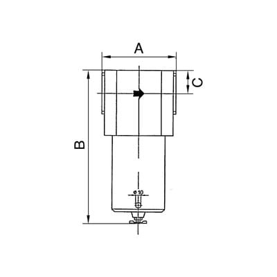 Riegler Filter für hohe Drücke bis 60 bar, mit Handablassventil, G 1/2