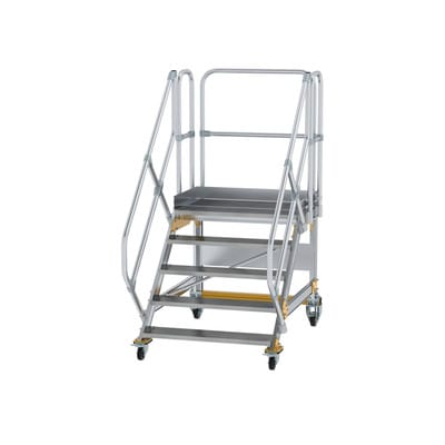 MUNK Aluminium-Plattformtreppe fahrbar 45° 5 Stufen