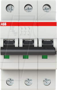 ABB Stotz S&J Sicherungsautomat 6kA 2A C 3p S203-C2