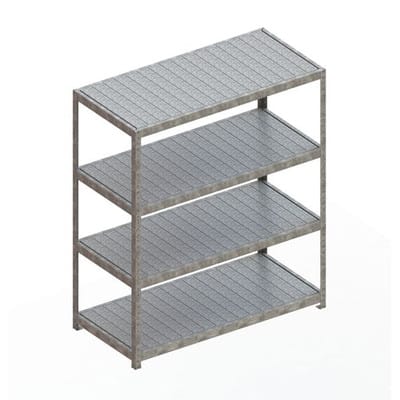 Meta Weitspannregal Speed Rack 1970 x 1700 x 800 mm verzinkt + 4 Fachebenen + Stahlpaneelen