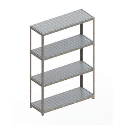 Meta Weitspannregal Speed Rack 2470 x 1700 x 600 mm verzinkt + 4 Fachebenen + Stahlpaneelen