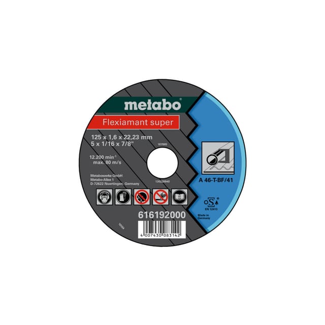 Metabo Flexiarapid super 125x1,6x22,23 Stahl, Trennscheibe, gerade Ausführung