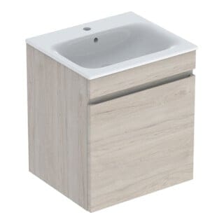Geberit Möbelwaschtisch-Set Renova Plan 55x62,2x48cm, KP Nussb he besch., WT we.