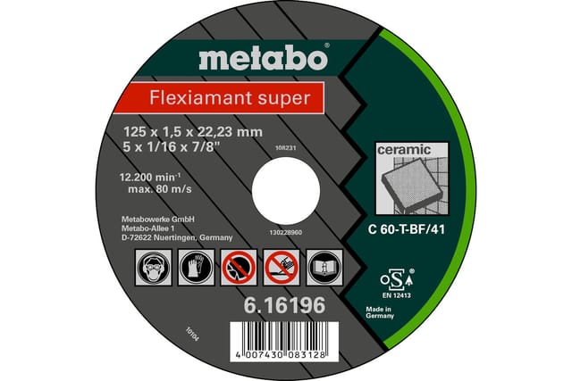 Metabo Flexiamant super 115x1,5x22,2 Keramik, Trennscheibe, gerade Ausführung