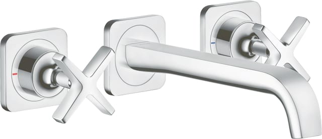 hansgrohe Fertigset Axor Citterio E UP-3-Loch-Waschtischarmatur, Ausl. 220mm, Roset., chr