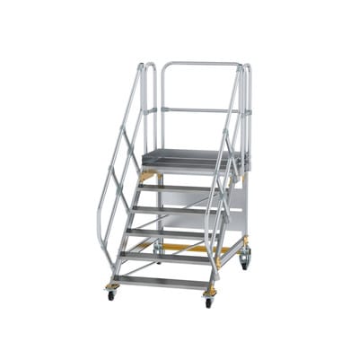 MUNK Aluminium-Plattformtreppe fahrbar 45° 6 Stufen