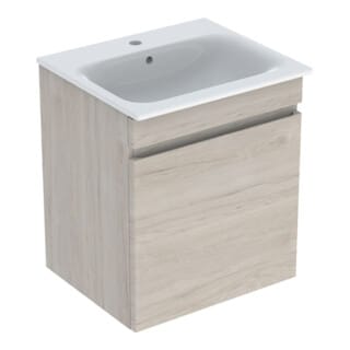 Geberit Möbelwaschtisch-Set Renova Plan 60x62,2x48cm, KP Nussb he besch., WT we.