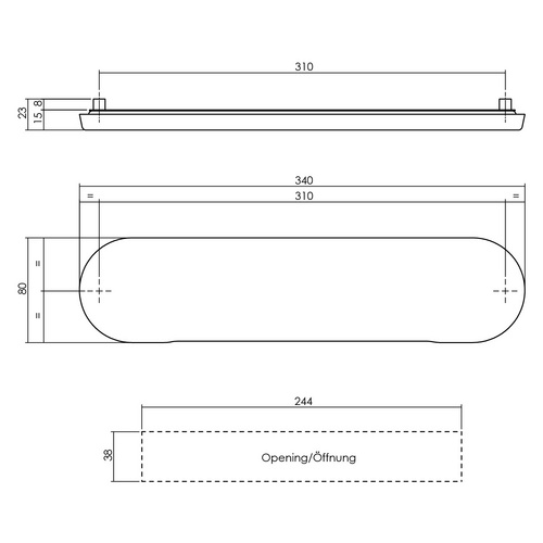 Intersteel - Briefeinwurf Edelstahl Edelstahl Oval 80 Mm 340 Mm Bild 2
