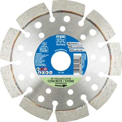 PFERD TOOLS Diamant-Trennscheibe DS 115x2,4x22,23 mm SG für schnelles Trennen von Stein und Beton