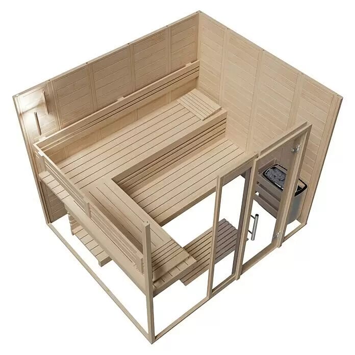 Elementsauna (L x B x H: 172 x 208 x 200 cm, Ohne Ofen, Max. Personenzahl: 3 Stk.)