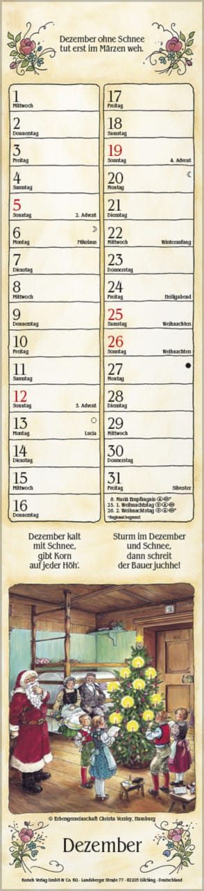 Korsch Kalender Langplaner 2027 Bauernmotiv
