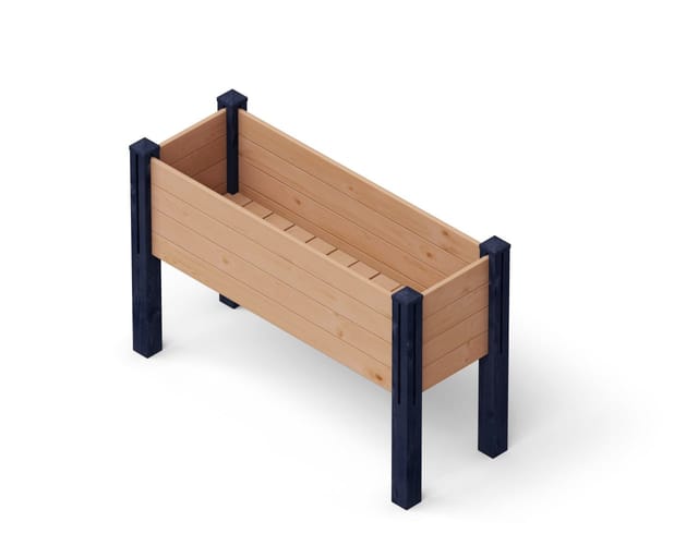 Upyard Hochbeet erhöht Puzzle Modular Holz 127 x 47 cm natur/schwarz