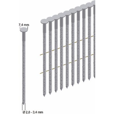 Prebena Coilnägel, 7200 Stk. CNW25/65BK