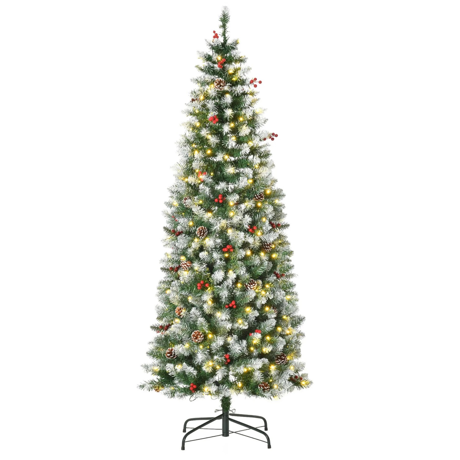 HOMCOM Weihnachtsbaum 1,8 m mit 618 Zweige Ø65 x 180 cm