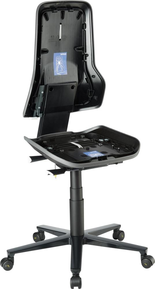 bimos Arbeitsstuhl ESD Neon 2, grau Sitzhöhe 450-620 mm mit Rollen, ohne Polster