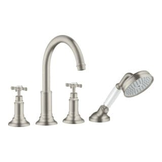 hansgrohe Fertigmontageset Axor Montreux 4-L-Fliese-Ar, m Kreuzgr., Edelstahl-Optik