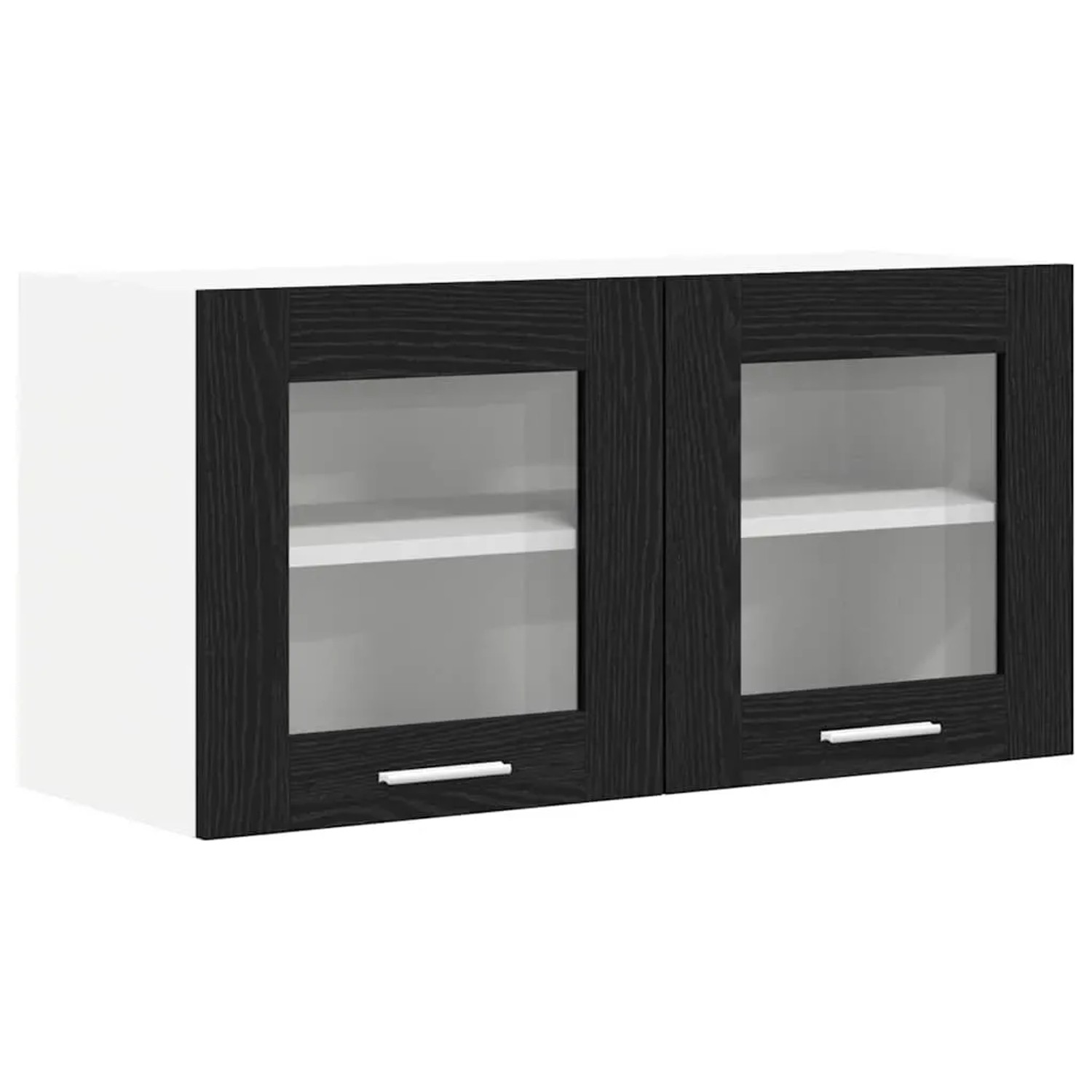 vidaXL Hängeschrank Riga Schwarze Eiche und Weiß 80 x 31 x 40 cm 884228