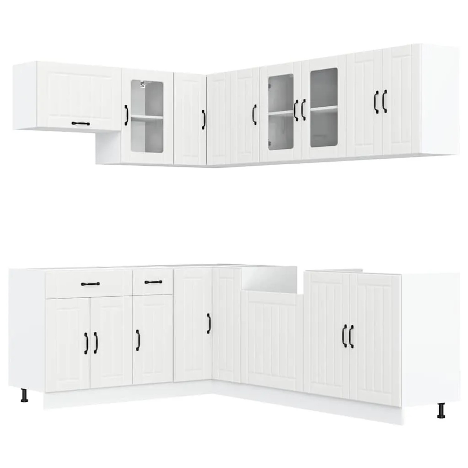 vidaXL 11 Tlg Küchenschrank-Set Lucca Weiß Holzwerkstoff 3314891