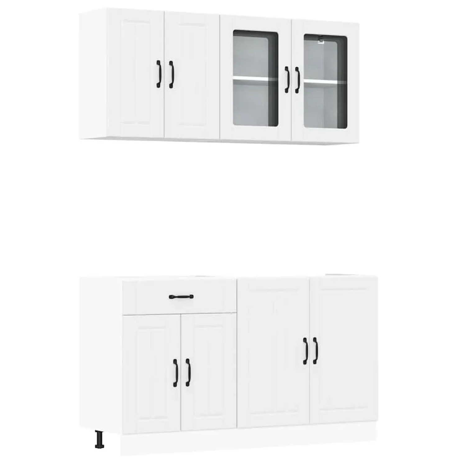 vidaXL 4 Tlg Küchenschrank-Set Lucca Weiß Holzwerkstoff 3314861