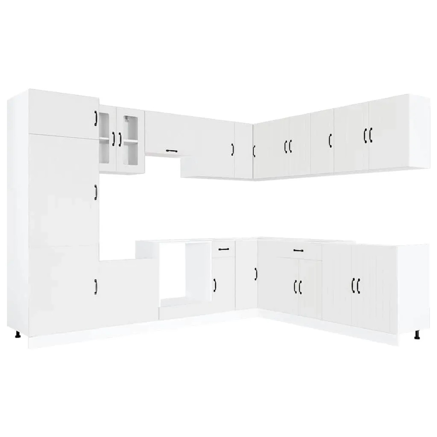 vidaXL 14 Tlg Küchenschrank-Set Lucca Weiß Holzwerkstoff 3314981