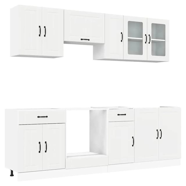 vidaXL 8 Tlg Küchenschrank-Set Kalmar Weiß Holzwerkstoff 3314831