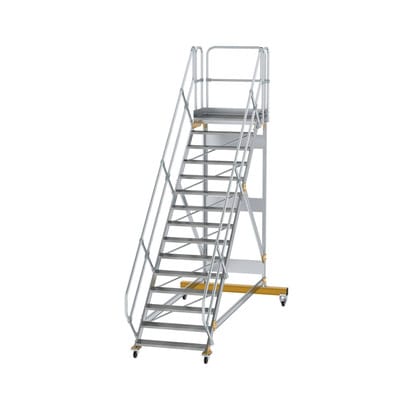 MUNK Aluminium-Plattformtreppe fahrbar 45° 15 Stufen