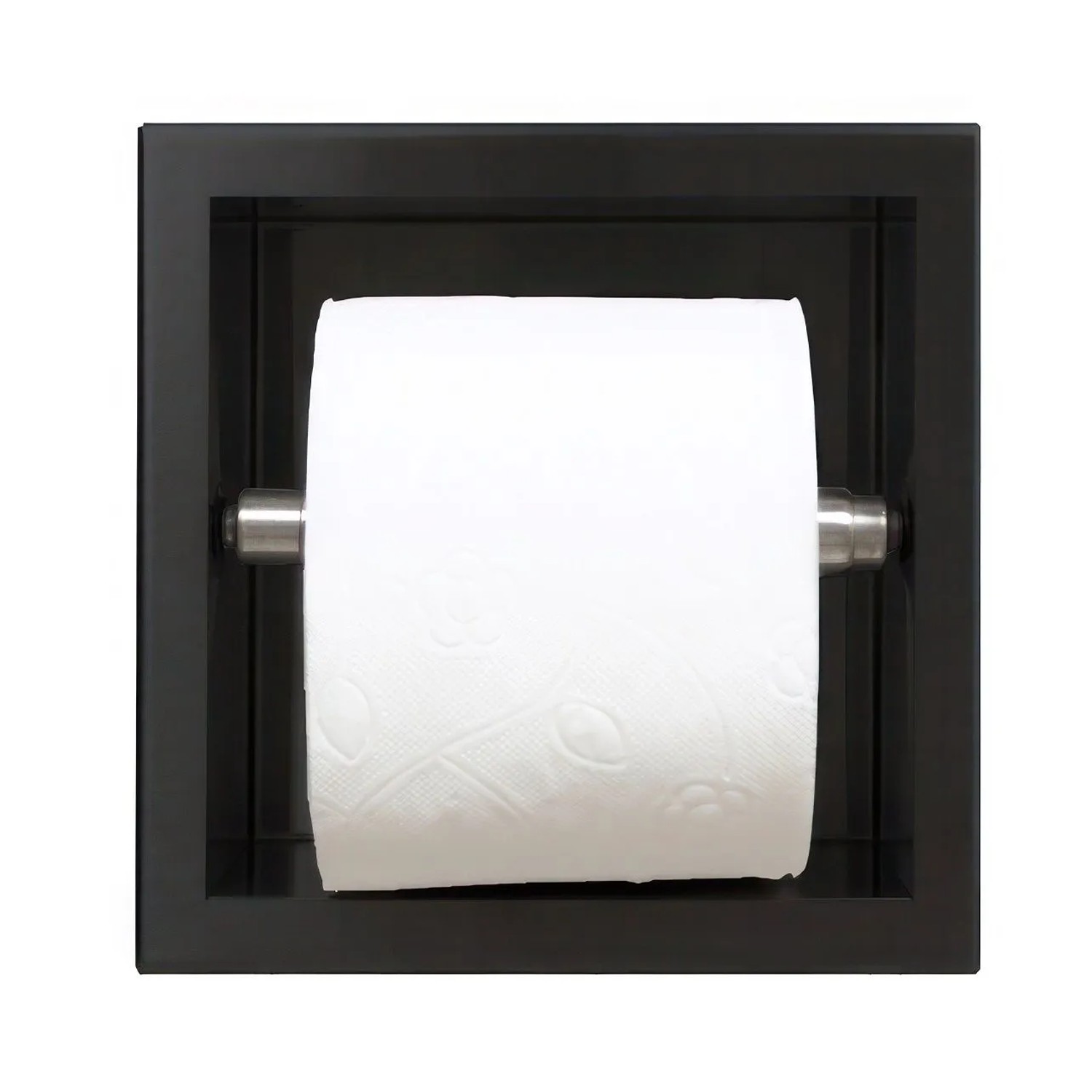 KOLMAN WC-Rollenhalter Unterputz 17,3 x 17,3 x 8,7 cm Schwarz