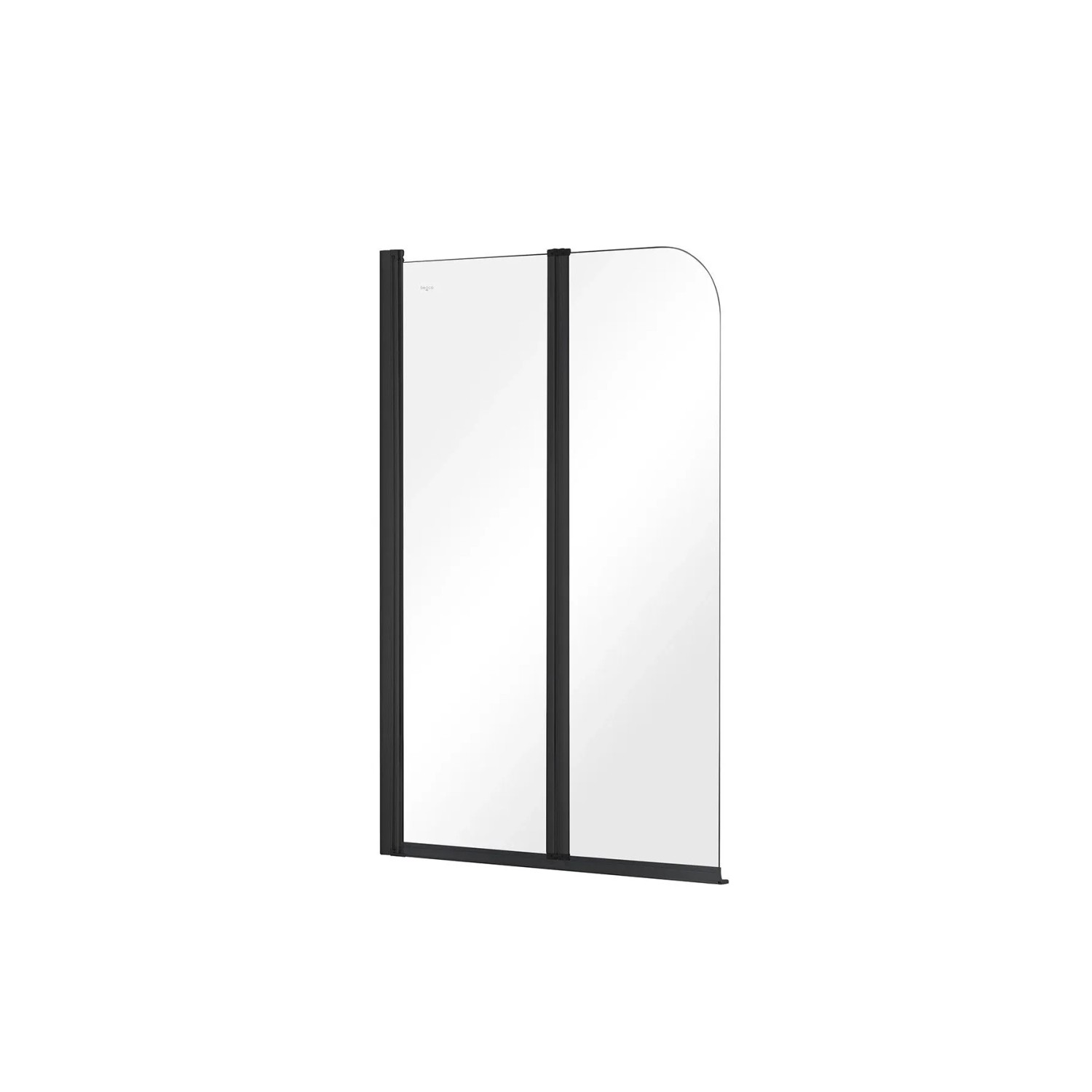 KOLMAN Wannenaufsatz 2-tlg. 90x140 cm ESG 5 mm Glas Schwarz