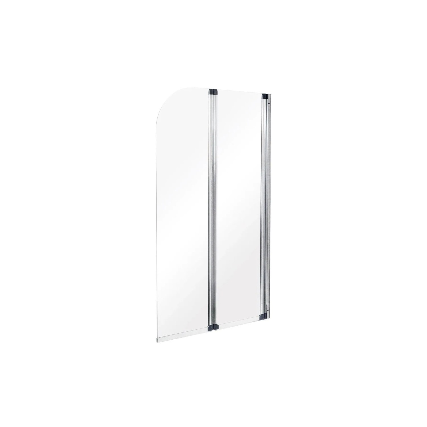 KOLMAN Badewannenaufsatz 2-teilig 80x140 cm ESG 4 mm Klarglas Silber