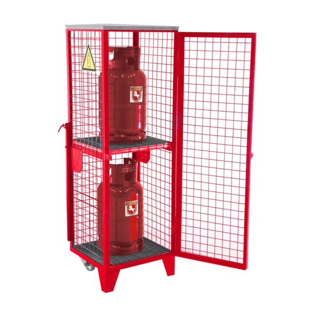 Bauer Südlohn Gasflaschen-Depot GFD-R 2, lackiert, Feuerrot