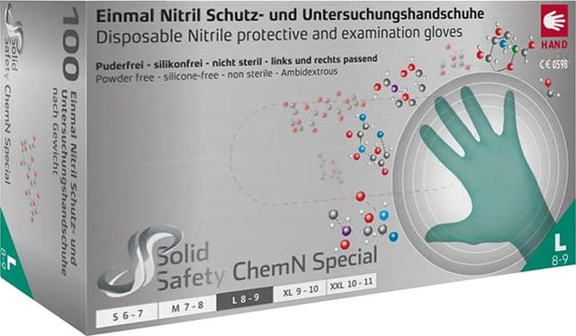 Einweghandschuh SolidSafety ChemN Special Gr.XL grün Nitril