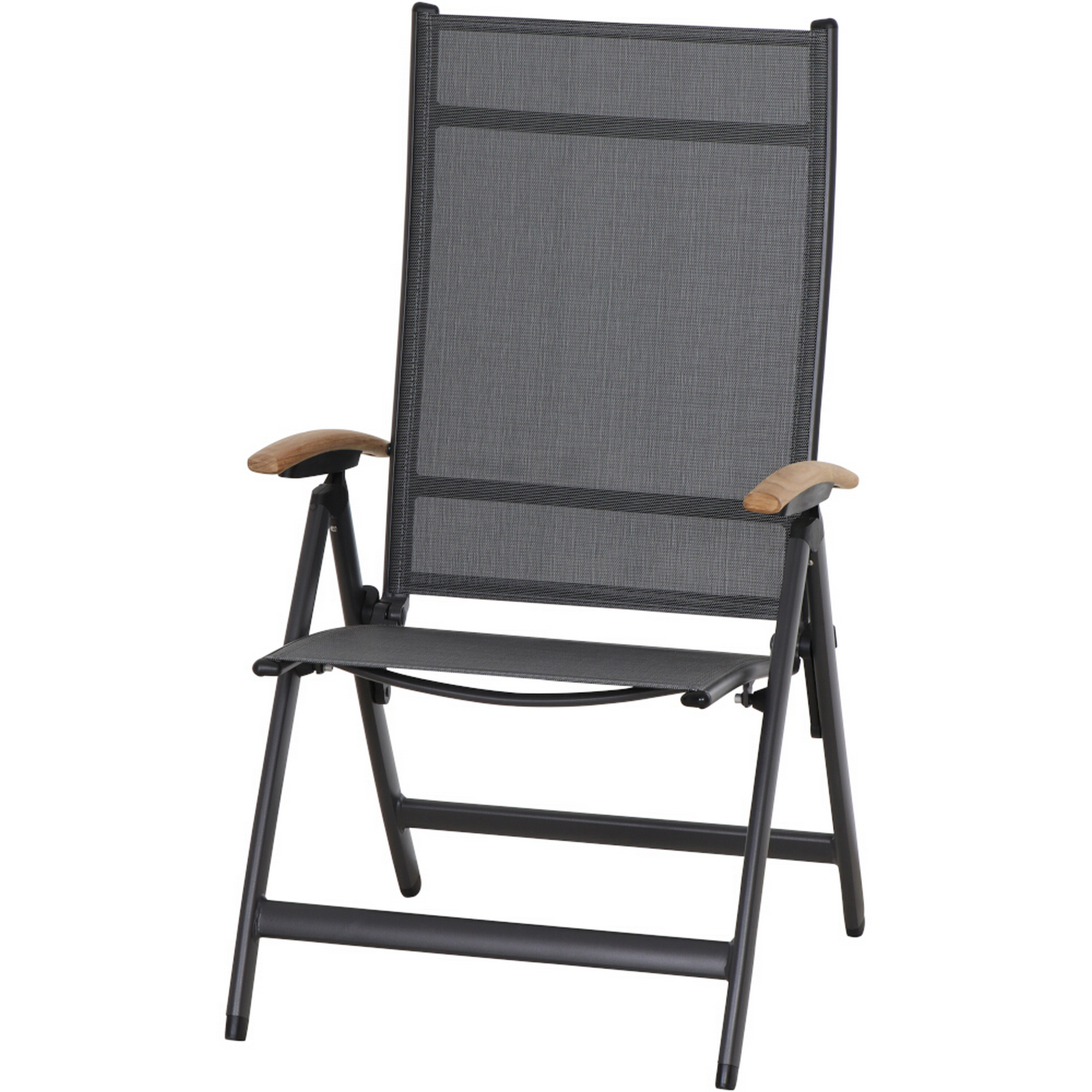 Siena Garden Gartenstuhl 'Savina XL' klappbar Aluminium schwarz/silbern 62,5 x 113 x 72 cm
