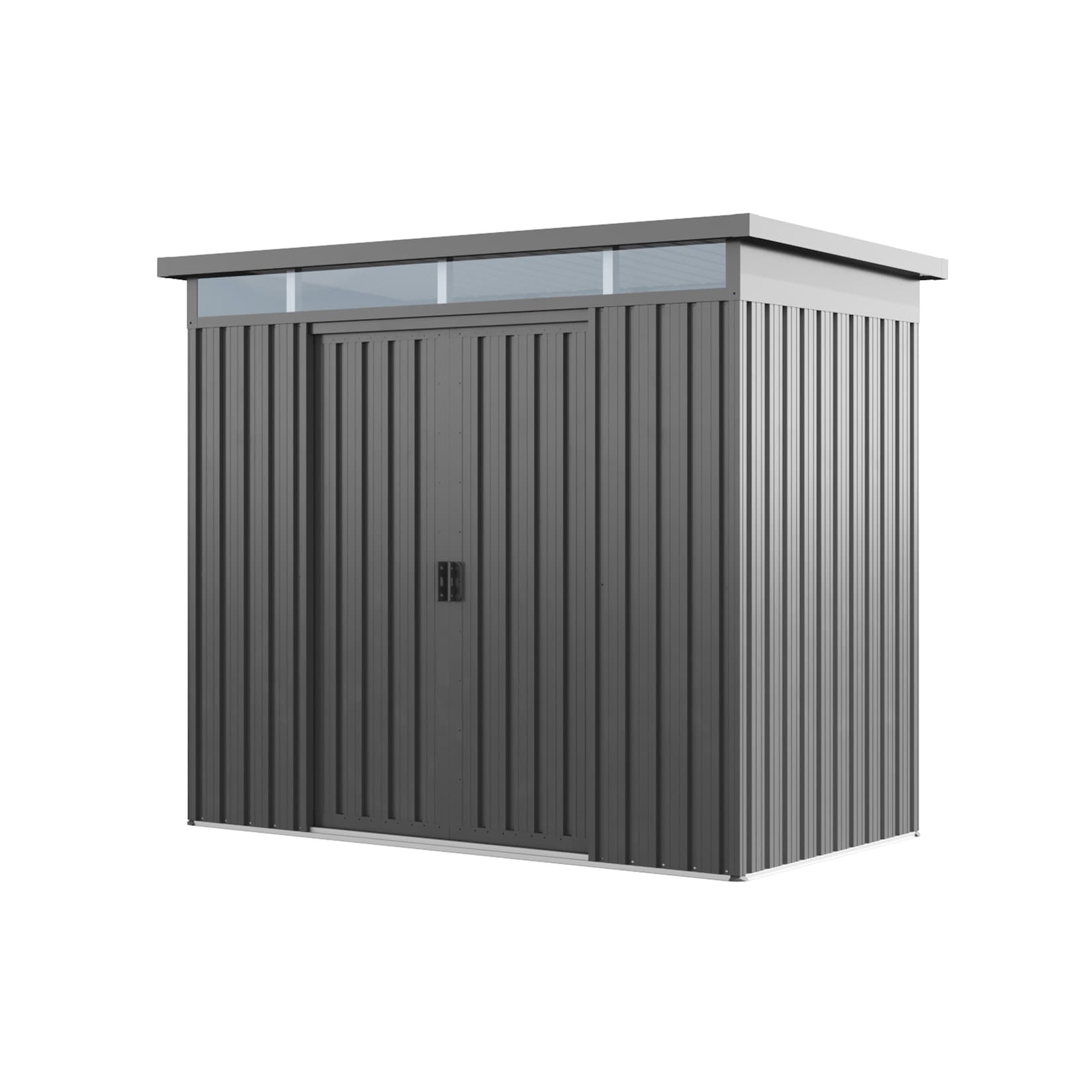 GFP Primeyard Gerätehaus BOB aus Metall Gartenhaus Geräteschuppen, grau 260x160x200 cm