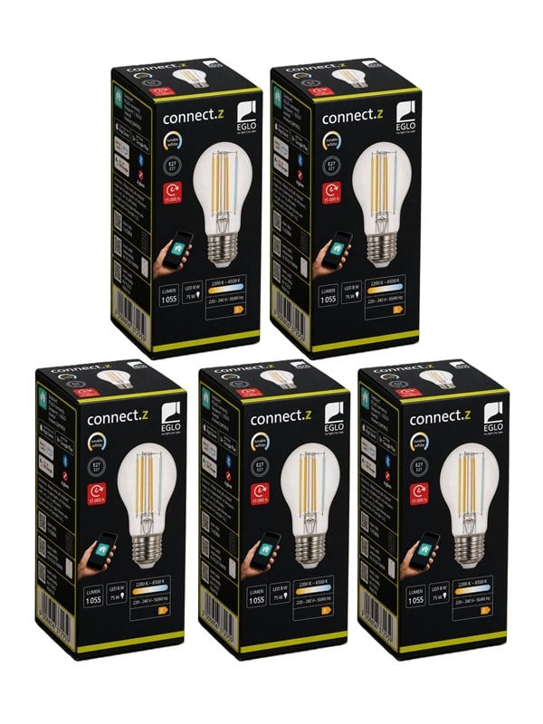 EGLO E27 LED-Z MATTER A60 RGBW 7.5W 806lm clear - 5 pack